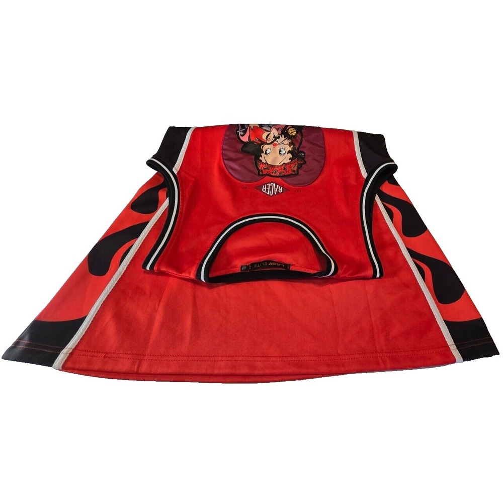 Betty Boop Racer Motorcycle Club Flame Mini Dress/ Tunic Lady Elite XL Red Black - Picture 8 of 11